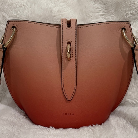 Furla Peach-to-Coral Ombre Leather Crossbody - Picture 2 of 10